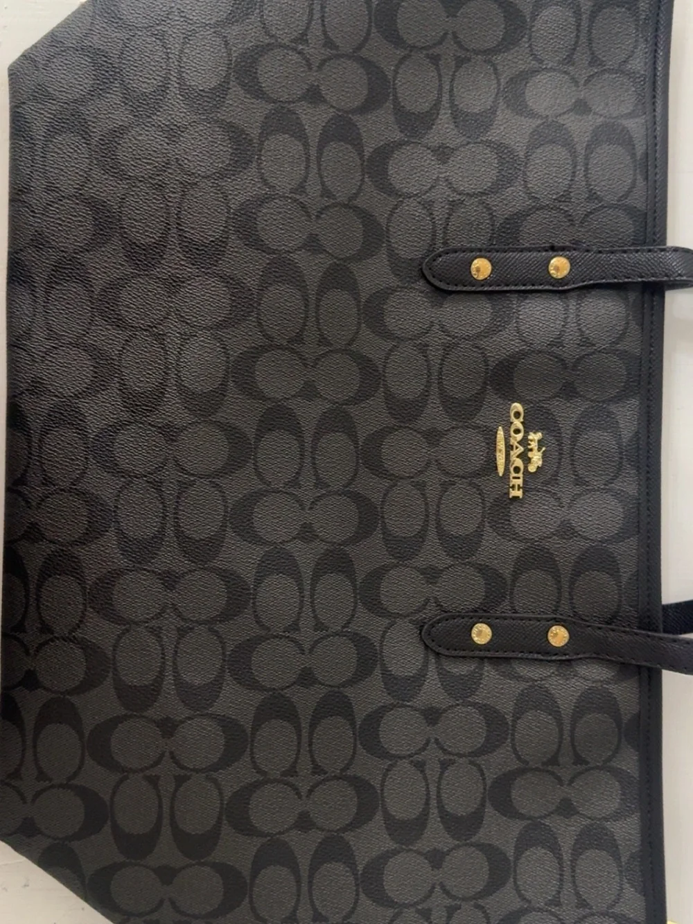 COACH Tote Bag In Signature Canvas Black ( New)(Same Day Shipping)